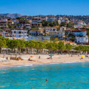 Vlora Beachfront In The Adriatic Sea, Albania, Southern Europe