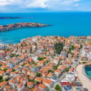 Aerial view of Bulgarian town Sozopol