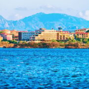 Cityscape of Olbia with Mediterranean Sea, Sardinia, Italy