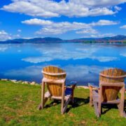 Adirondack chairs lakeside Lake Placid, NY